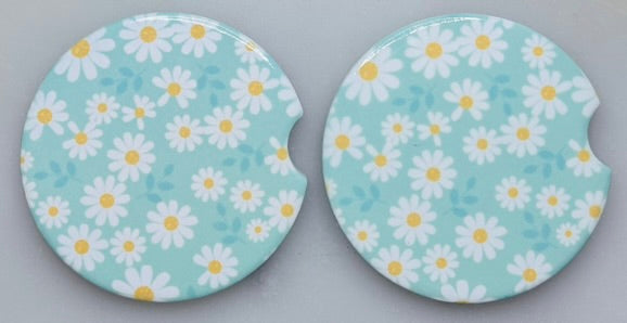 Ceramic Car Coasters (Handmade set of 2 Cup Coasters)