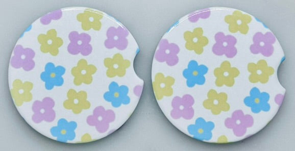 Ceramic Car Coasters (Handmade set of 2 Cup Coasters)
