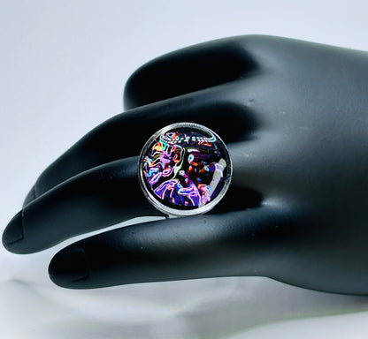 PrismShift Resin Ring – Handmade Dichroic Statement Ring