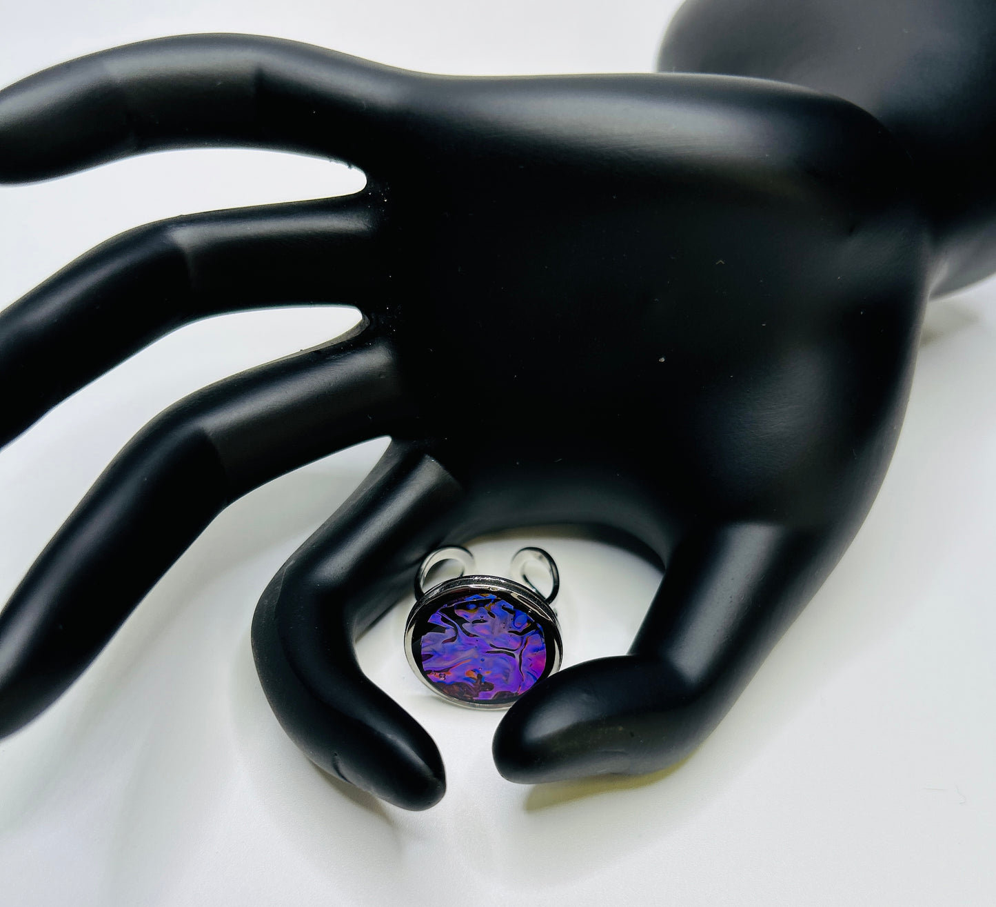 PrismShift Resin Ring – Handmade Dichroic Statement Ring