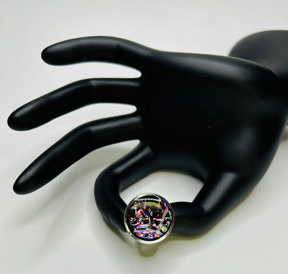 PrismShift Resin Ring – Handmade Dichroic Statement Ring