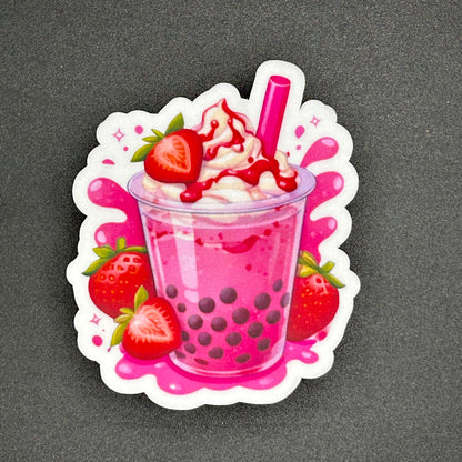 Cute Boba Stickers – Waterproof Vinyl Bubble Tea Stickers – 3” Colorful Stickers