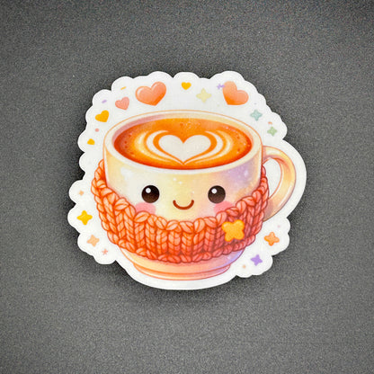 Hot Coffee Cup Stickers - Waterproof 3"