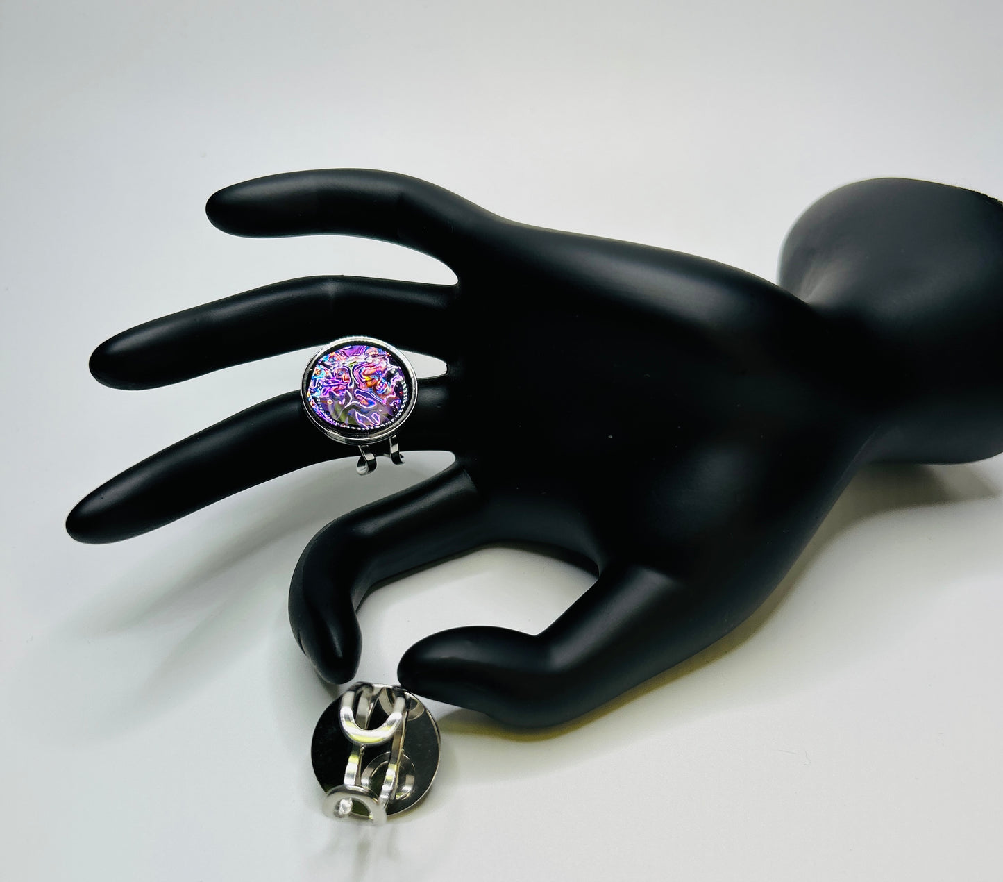 PrismShift Resin Ring – Handmade Dichroic Statement Ring