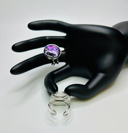 PrismShift Resin Ring – Handmade Dichroic Statement Ring