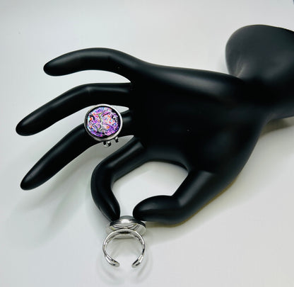 PrismShift Resin Ring – Handmade Dichroic Statement Ring