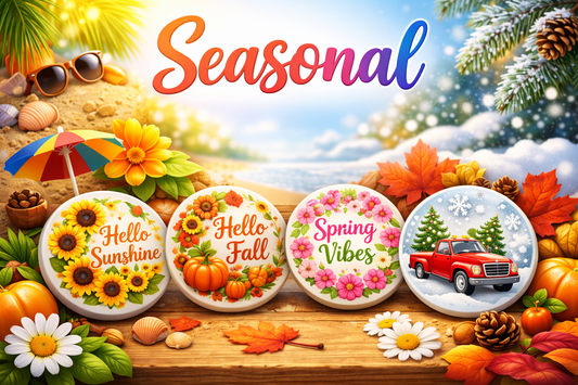 Seasonal Ceramic Car Coasters