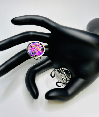 PrismShift Resin Ring – Handmade Dichroic Statement Ring