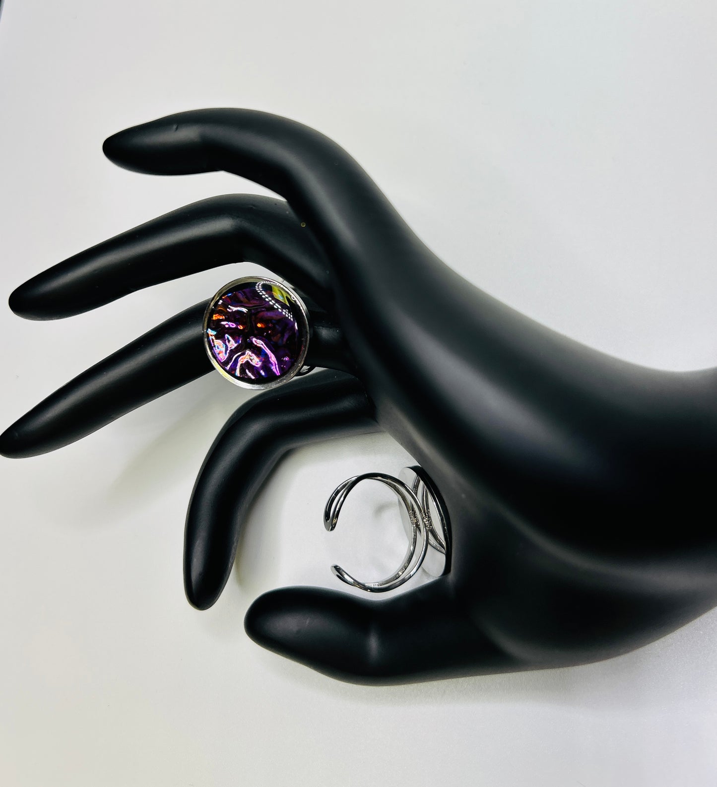 PrismShift Resin Ring – Handmade Dichroic Statement Ring