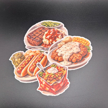 Yummy Comfort Food Stickers -Waterproof 3"