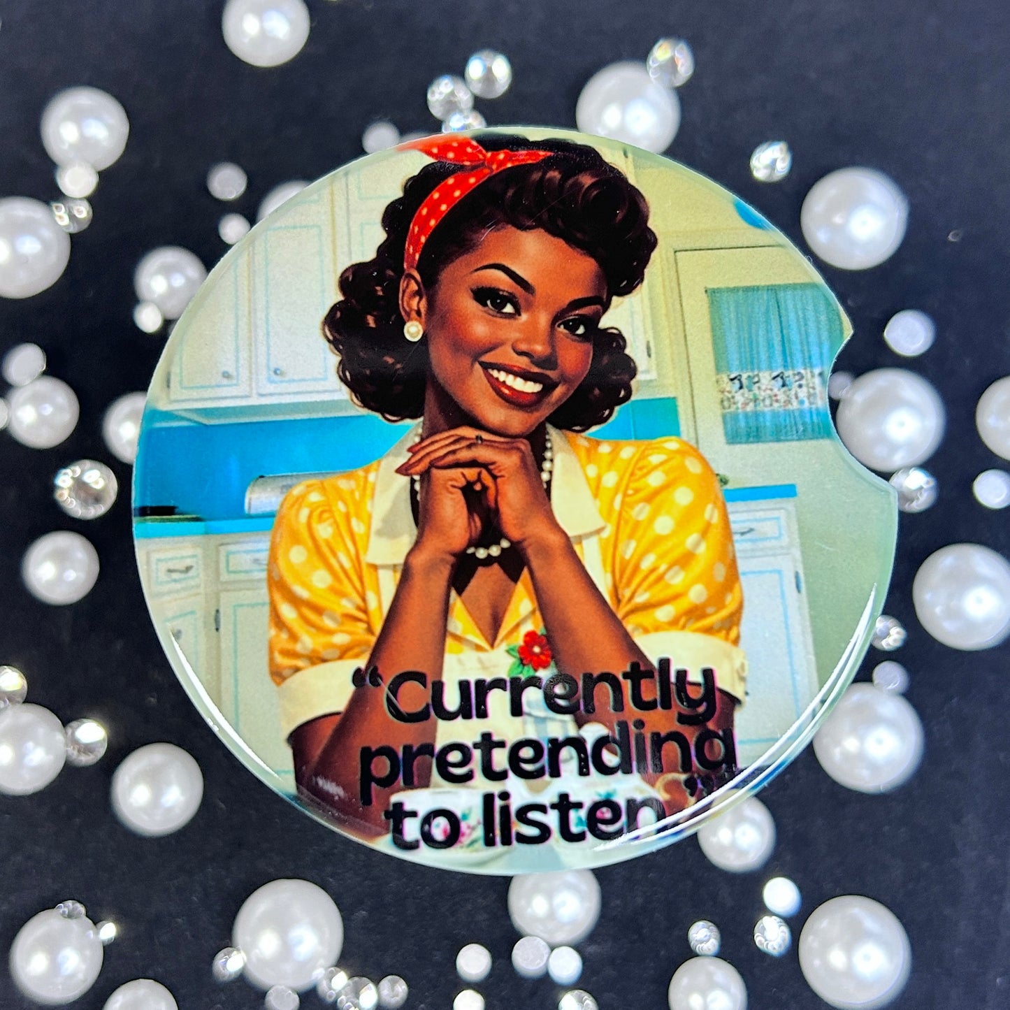 Vintage Sass Ceramic Car Coasters – Retro 50s & 60s Style