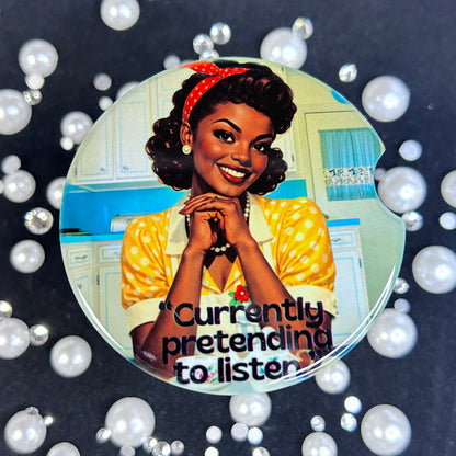 Vintage Sass Ceramic Car Coasters – Retro 50s & 60s Style